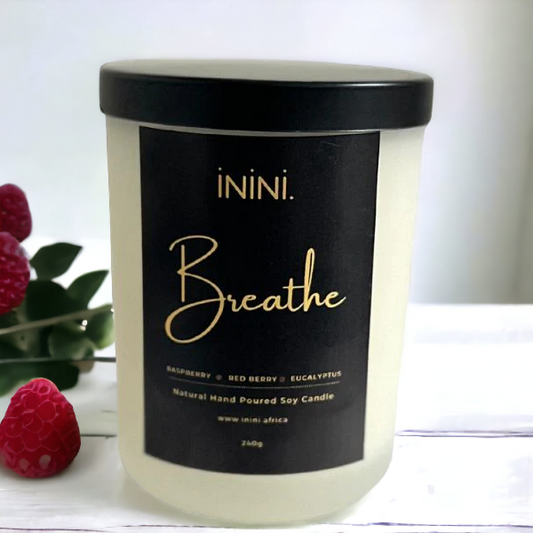 BREATHE - raspberry, red berry, eucalyptus - Scented Soy Candle