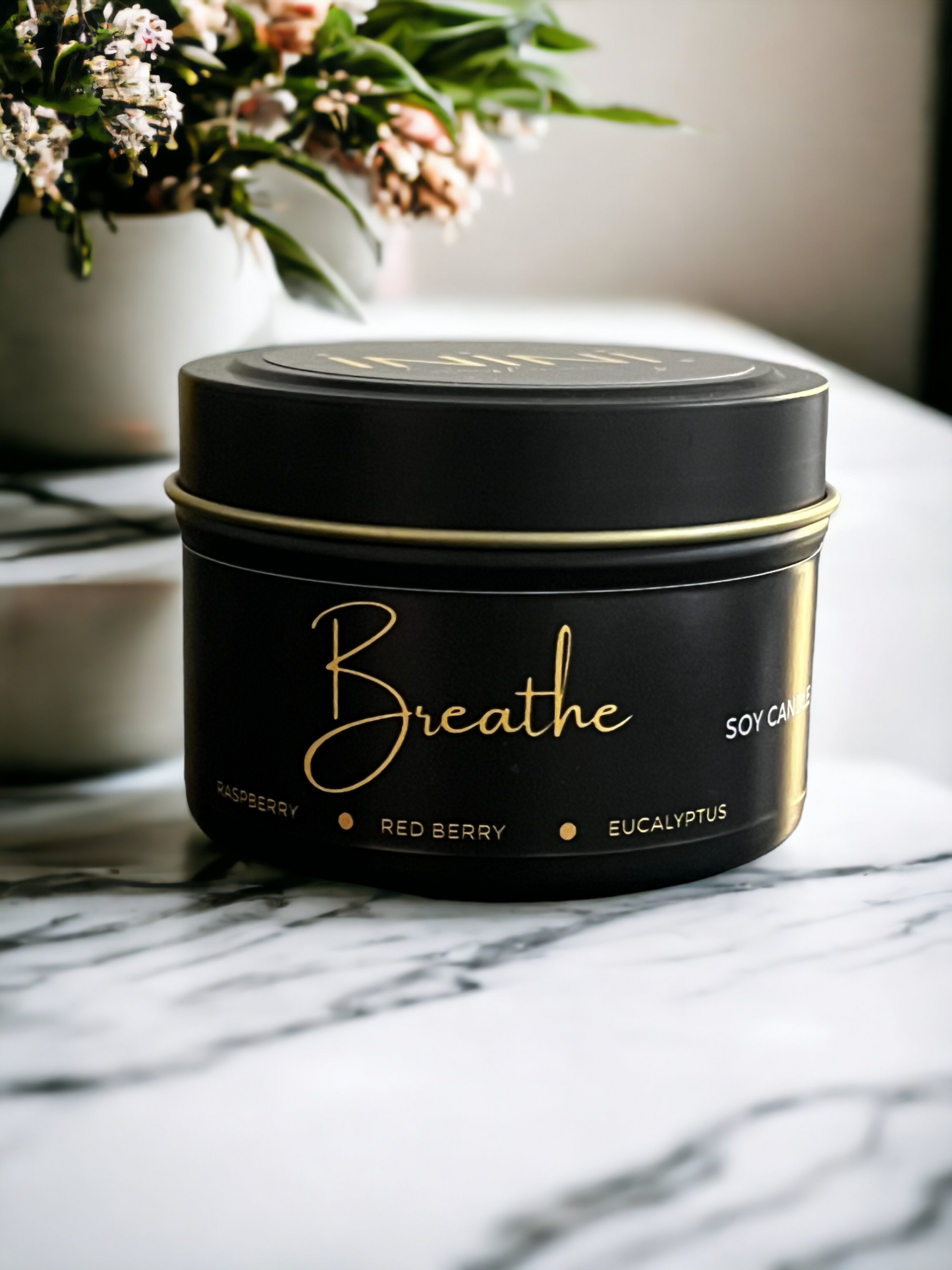 BREATHE - raspberry, red berry, eucalyptus - Travel Candle