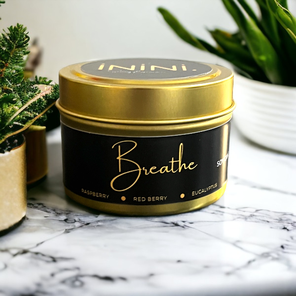 BREATHE - raspberry, red berry, eucalyptus - Travel Candle