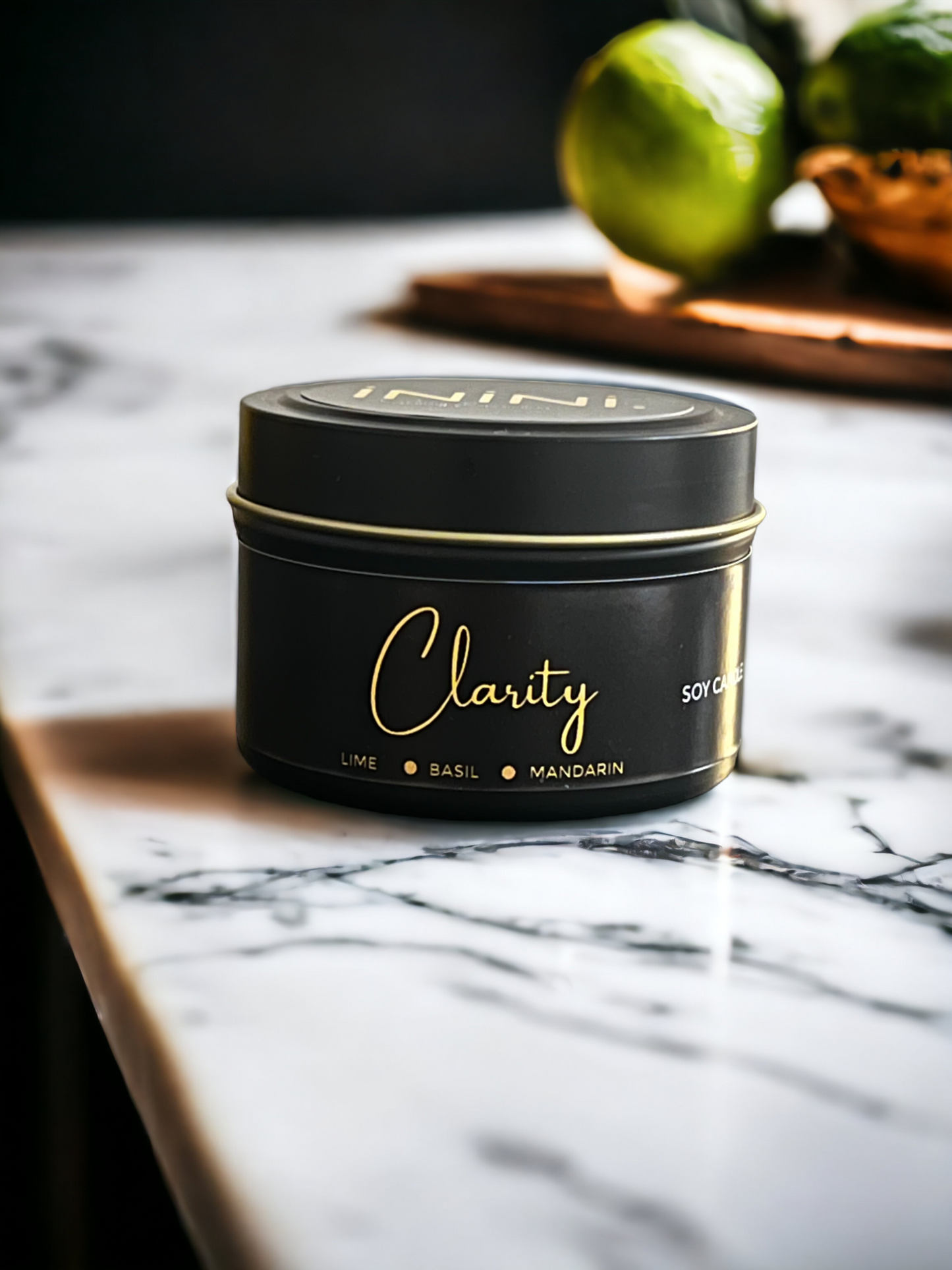 CLARITY - lime, basil, mandarin - Travel Candle